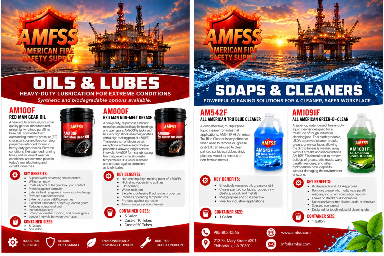 AM100F Red Man Gear Oil container from AMFSS product artwork